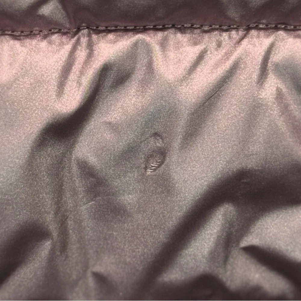 ZUDA Metallic Blush Pink Quilted Nylon Puffer Tote Bag